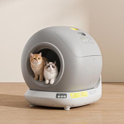 Uplift Treasures Extra Large Smart Self Cleaning Cat Litter Box grey Without Pedal