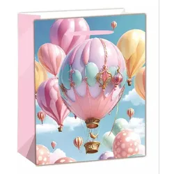 Geschenktüte mit Heißluftballon-Muster - 18 x 23 cm