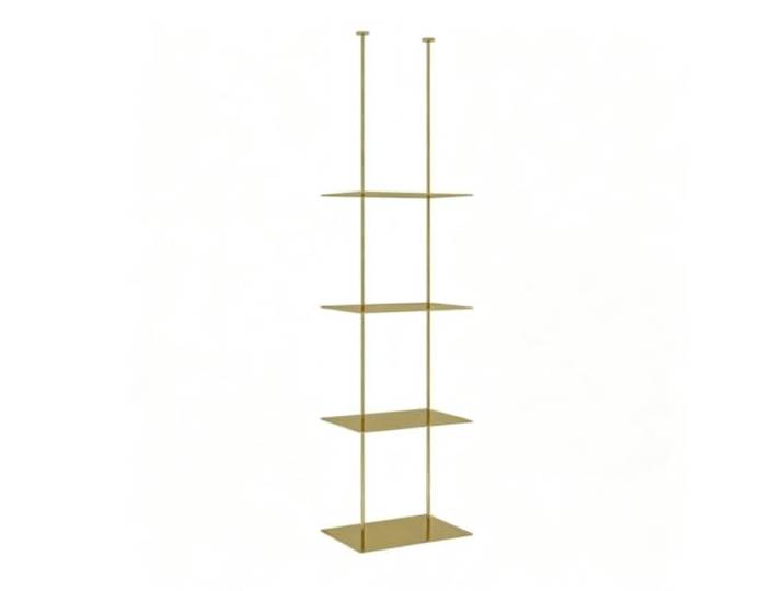 Deckenregal Schweberegale aus Eisen Weinregal Deckenaufbewahrungsregal Deckenregal für Bar, Schlafzimmer oder Küche – Pflanzenständer(Gold,4-Tier/40x25x155cm)