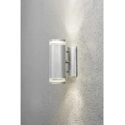 Konstsmide Außen-Wandstrahler MODENA UP/DOWN SINGLE, 2x GU10 max. 35W, Stahl galvanisiert / Acrylglas klar KON-7512-320