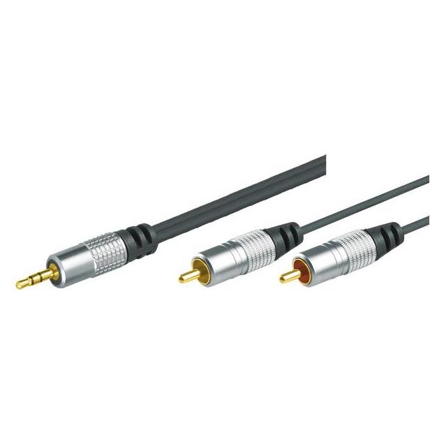 Tecline Professional Audiokabel, High Quality, 1x 3,5 mm Stereo Klinkenst. / 2x Cinch St., 10,0 m Hochwertig (10 m) (49960110H)