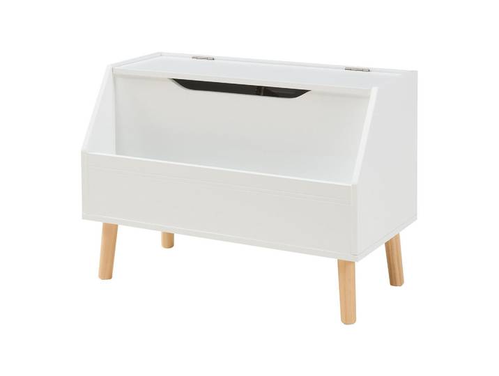 [en.casa] Spielzeugkiste Aavanrar, Weiß, Holzwerkstoff, 60x30 cm, Baby- und Kindermöbel, Babyzimmer, Spielzeugkisten