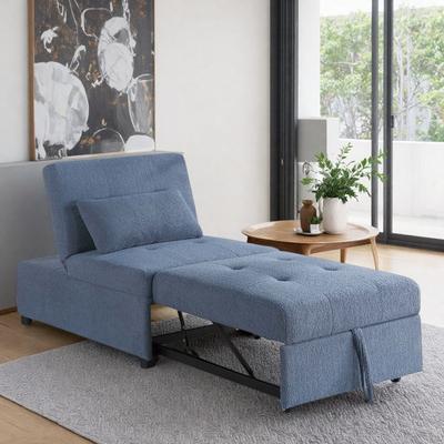 Convertible Sleeper Sofa with Pull-Out Bed and Adjustable Backrest and Accent Pillow