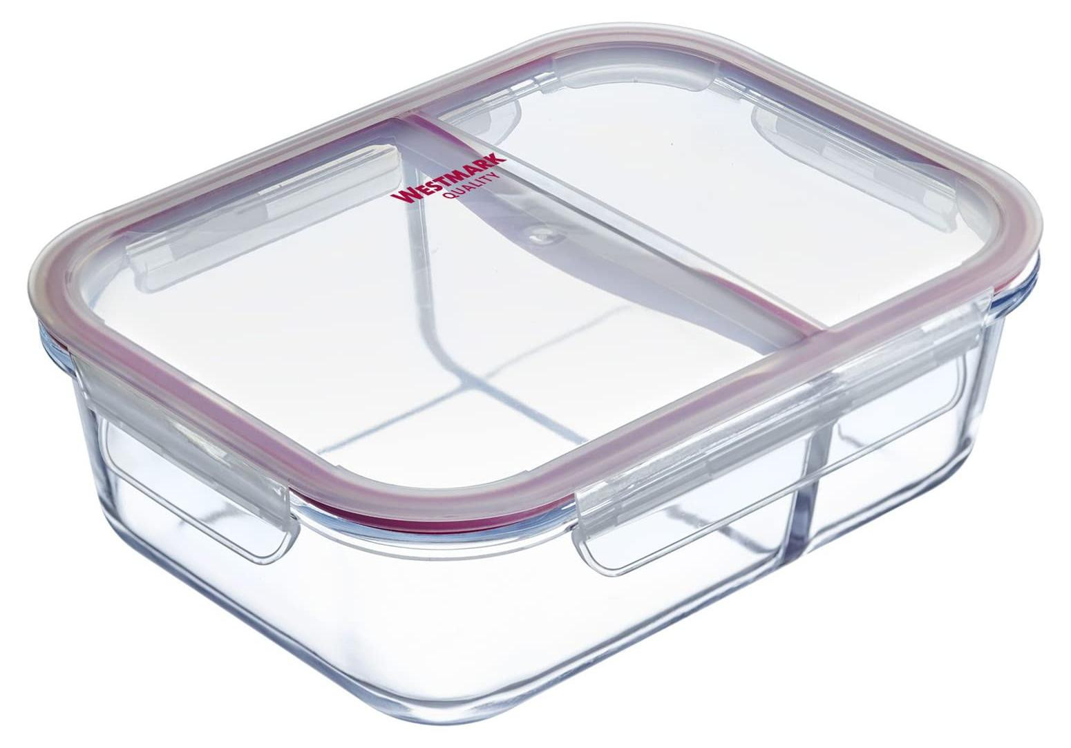 Westmark glazen voorraadbus met 2 compartimenten, 980 ml