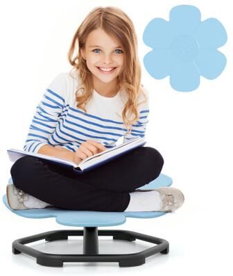 Costway Kids Sensory Swivel Chair Elephant Petal 360° Spinning Chair-Blue
