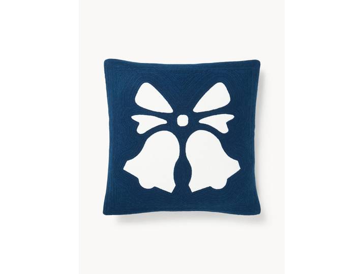 Housse de coussin brodée avec motif cloche Elysia