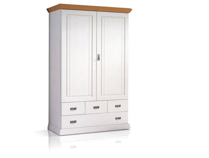 ROMAN Wäscheschrank, Material Massivholz, Kiefer, weiss / honig