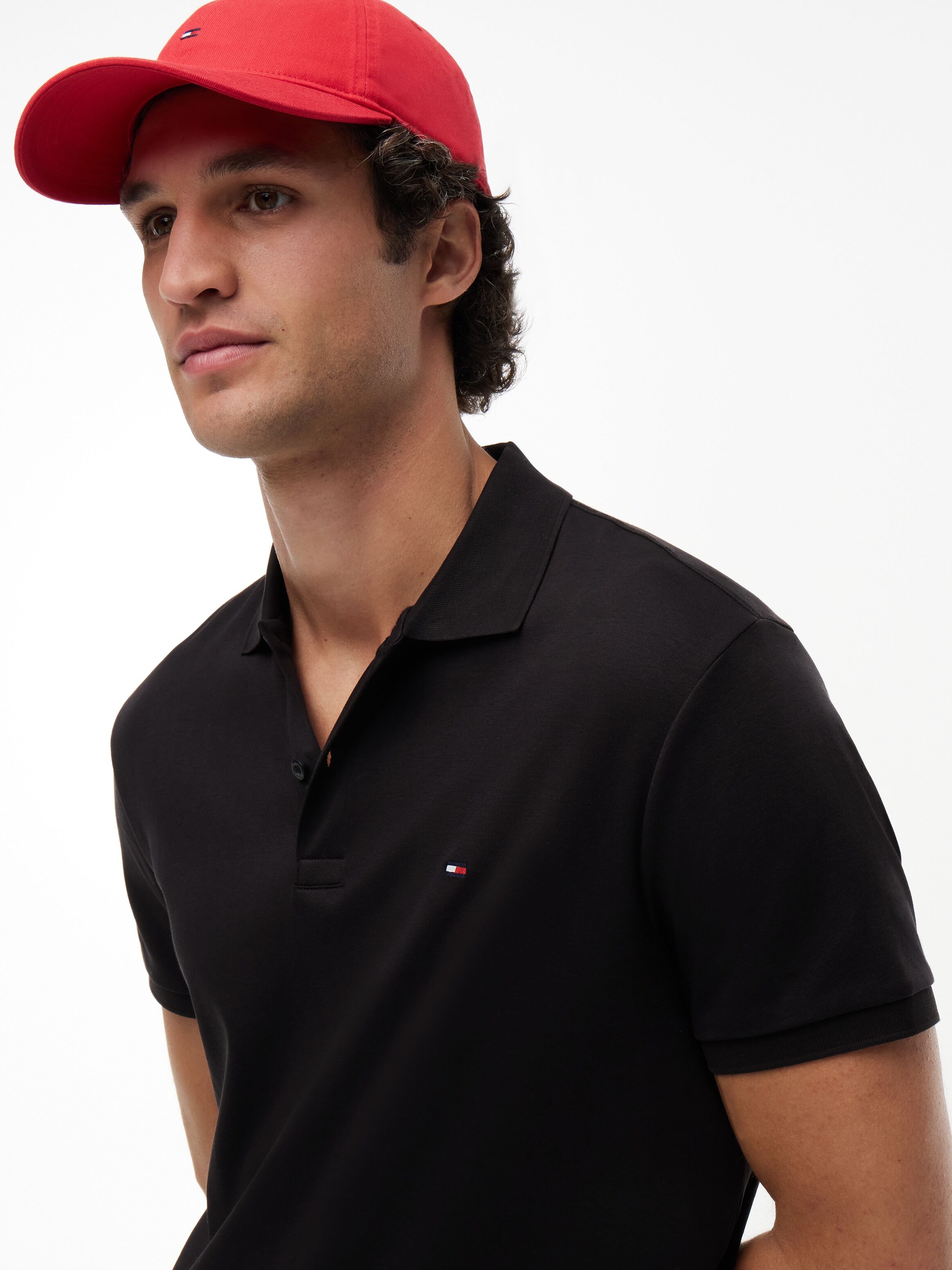 Poloshirt TOMMY HILFIGER "LIQUID COTTON ESSENTIAL REG POLO", Herren, Gr. XL, schwarz, Jersey, Obermaterial: 100% Baumwolle, Shirts Poloshirt