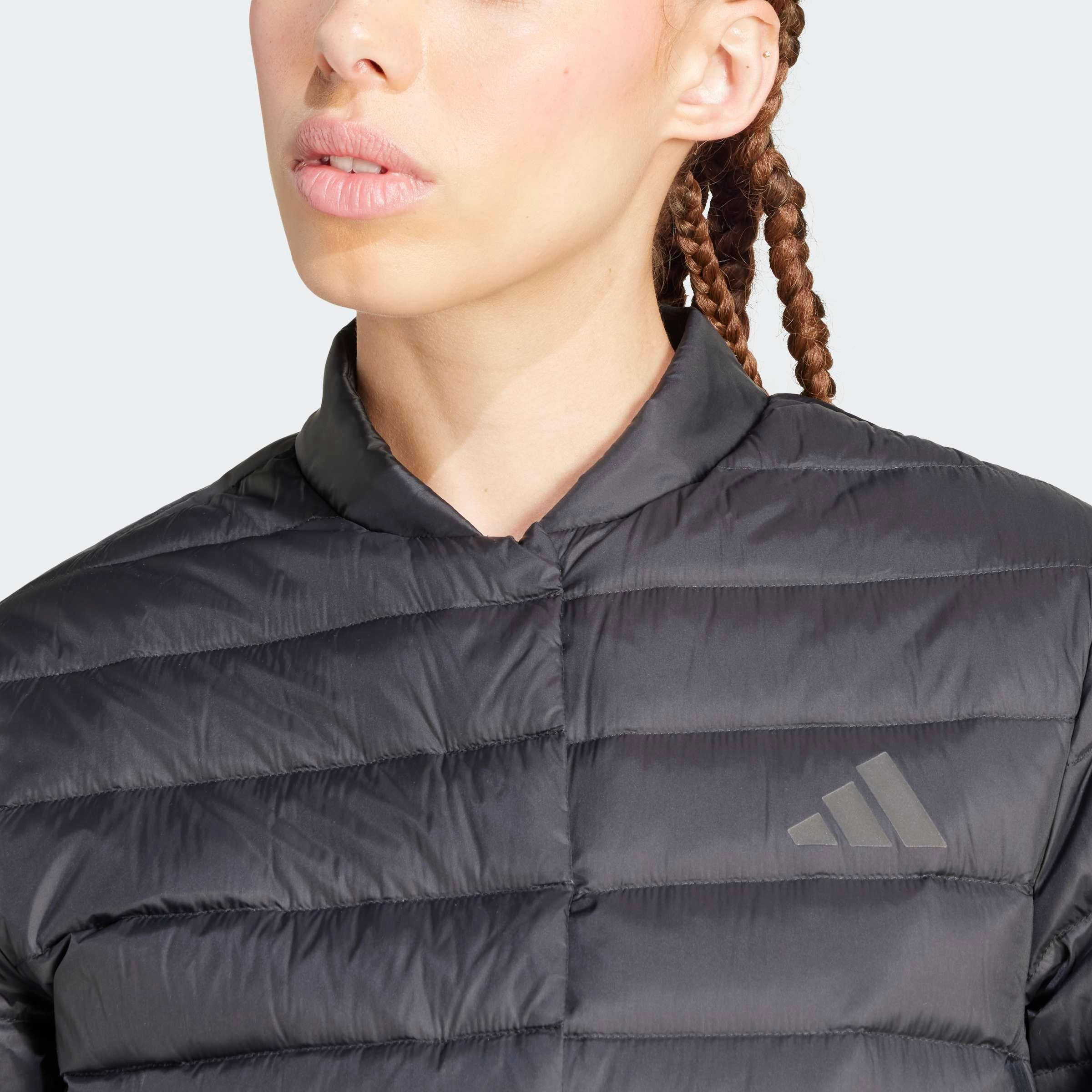 Steppjacke ADIDAS SPORTSWEAR "HELIONIC LIGHT", Damen, Gr. XXL, schwarz, Obermaterial: 100% Polyamid. Wattierung: 80% Entendaune, 20% Federn, Jacken Steppjacke, mit Reissverschlusstaschen, platzsparend verstaubar schwarz XXL