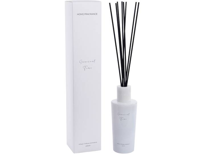 Raumduft Nathalie Innocent Time 430ml weiss - Material: Glas, Marmor, Rattan - Raumduft