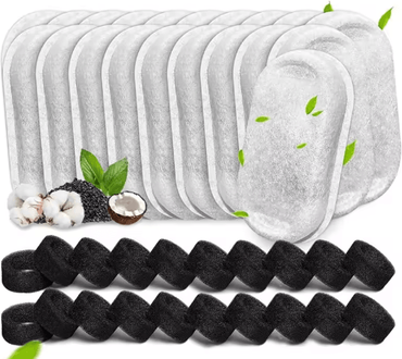 Inspire Picks 40PCS Replacement Filters & Sponge Set For Cat Water Fountains whiteblack