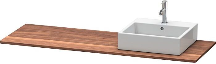 Duravit XSquare Massivholzkonsole XS061HR7777 160x55cm, mit 1 Ausschnitt, rechts, Amerikanisch Nussbaum