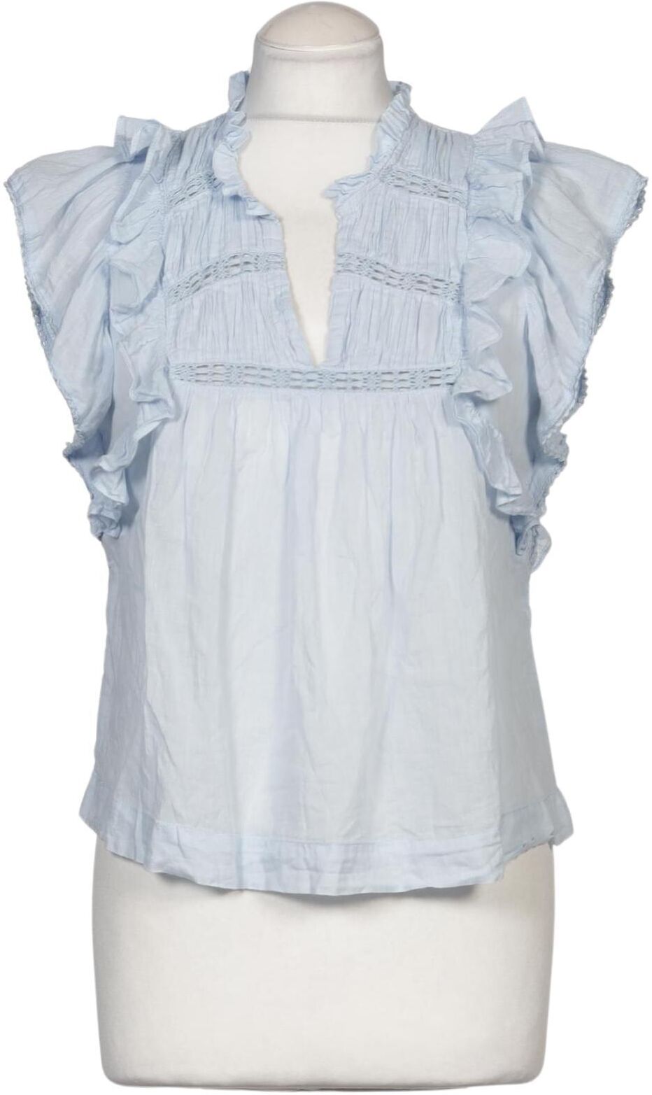 NEO Noir Damen Bluse, Hellblau, Gr. EU 34, Baumwolle - Second Hand