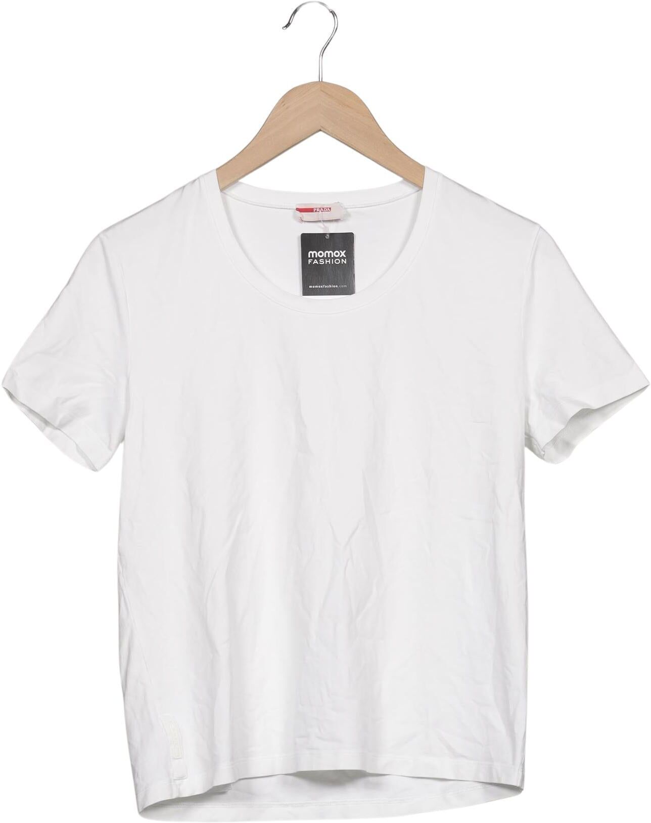 Prada Damen T-Shirt, Weiß, Gr. M, kein / Etikett - Second Hand