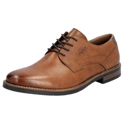 Schnürschuh RIEKER, Herren, Gr. 43, Synthetik, braun, Leder, Lederimitat, Schuhe Schnürschuh, Businessschuh, Halbschuh, Festtagsschuh mit Leder-Decksohle