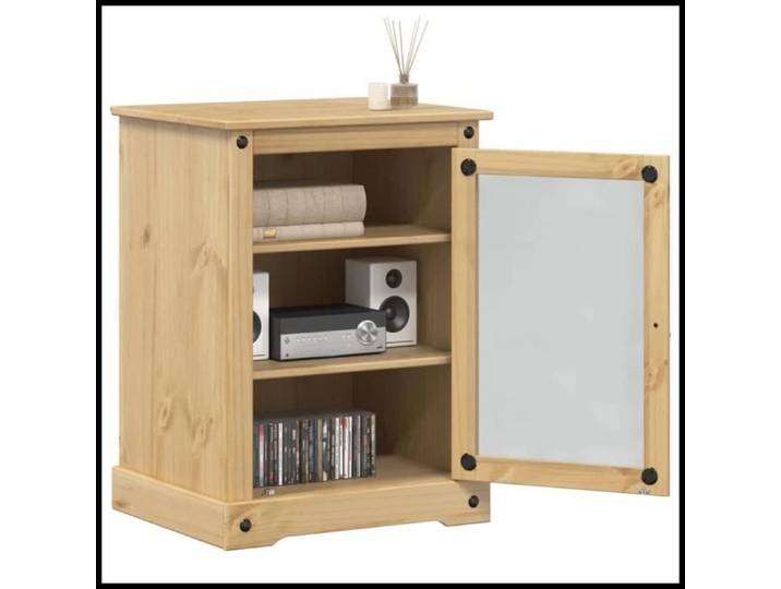 Meuble HiFi - V BESTLIFE - Corona - Bois de pin massif - 60x50x82 cm - Style contemporain