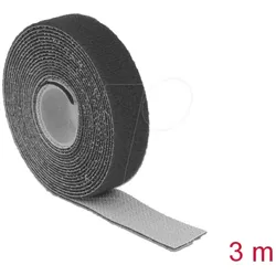 DELOCK 18714 - Klettband auf Rolle, 3 m x 20 mm, schwarz
