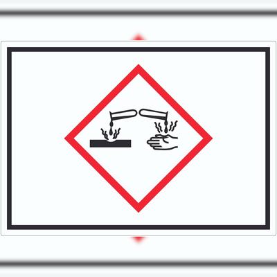 HB-Druck Aufkleber Ätzende Wirkung Symbol Ätzwirkung A7 (74x105mm)