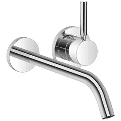 Dornbracht META Waschtisch-Wand-Einhandbatterie Chrom, Ausladung 250 mm, starrer Auslauf, runder luftangereicherter Strahl, Bohrungsdurchmesser Auslauf 37 mm, Bohrungsdurchmesser Einhandbatterie 57 mm