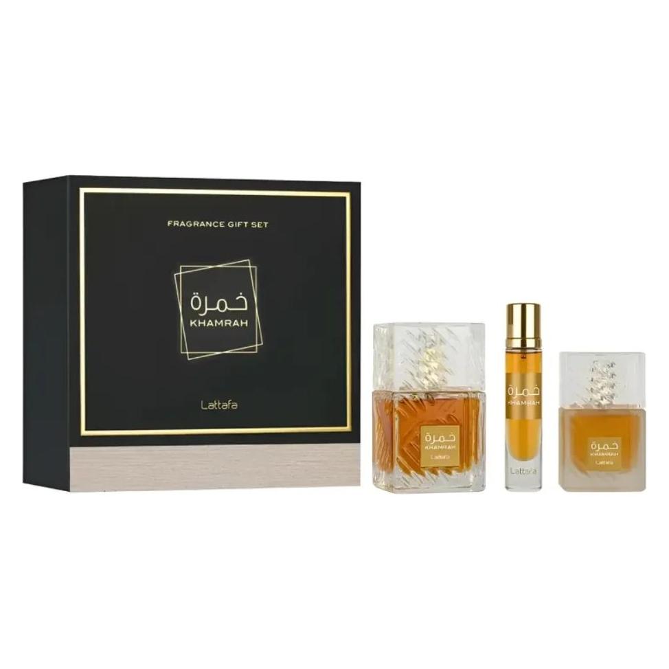 Lattafa 3p Gift Set Khamrah (Parfum Set) (6290362349303)
