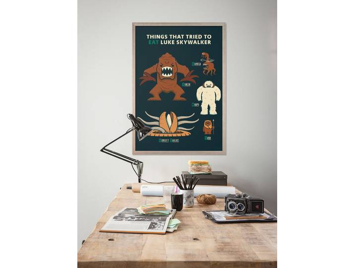 Wandbild KOMAR Star Wars Hungry Monsters , bunt (farbe bild(er): bunt), Disney, 1 Stk., Vlies, Bilder, Wandbild, 30 x 40 cm (Breite x Höhe) - Kinderzimmer, Dekoration