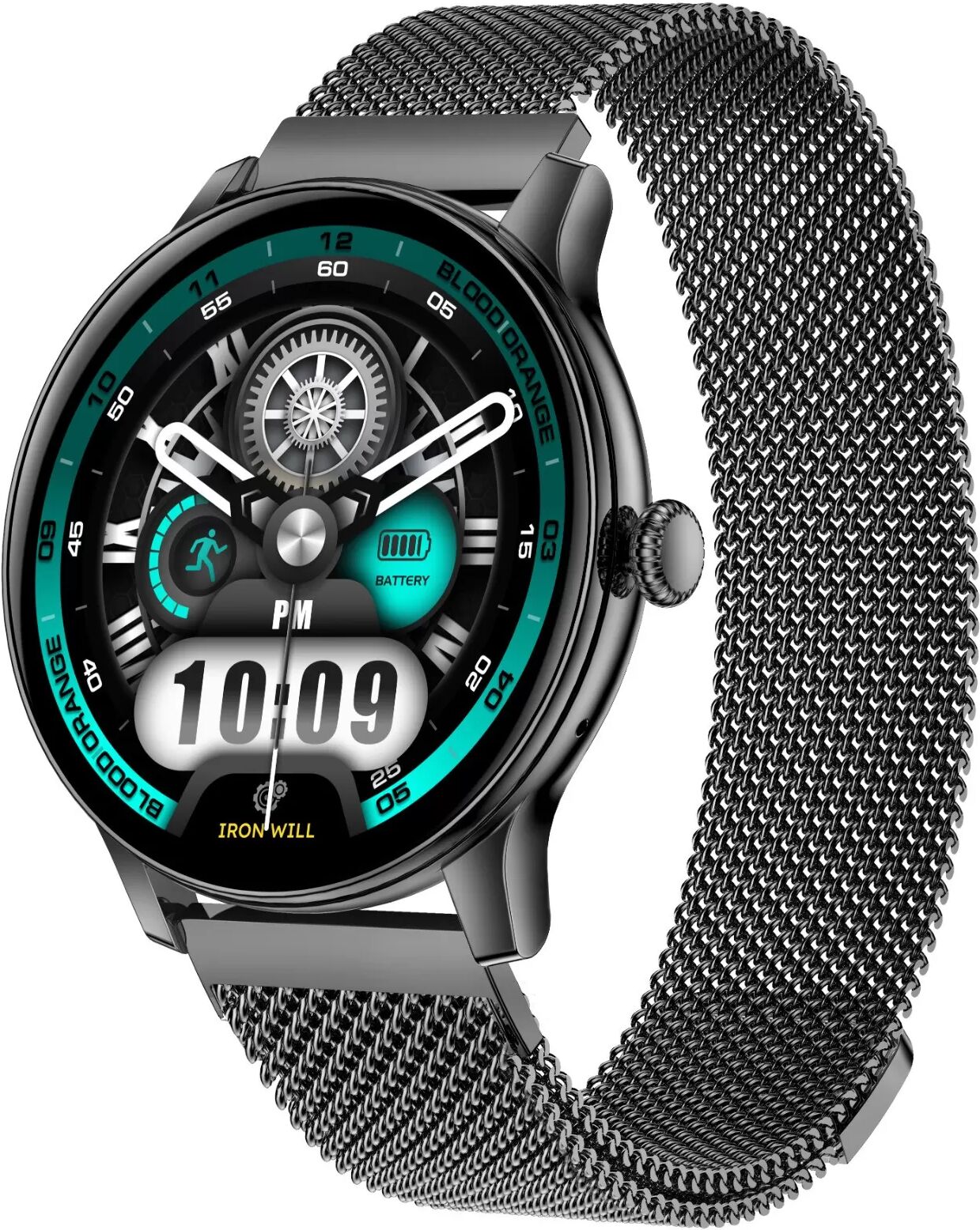 INF Multifunktionale Smartwatch mit Bluetooth-Anrufen, Gesundheitsfunktionen und mehreren Sportmodi, kompatibel mit APPLE, Schwarz