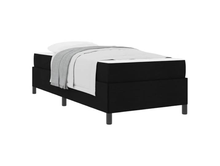 KKgypkn Boxspringbett mit Matratze Schwarz Stoff 90x190 cm, Taschenfederkern mittelfest, Lattenrost und Schaumfüllung