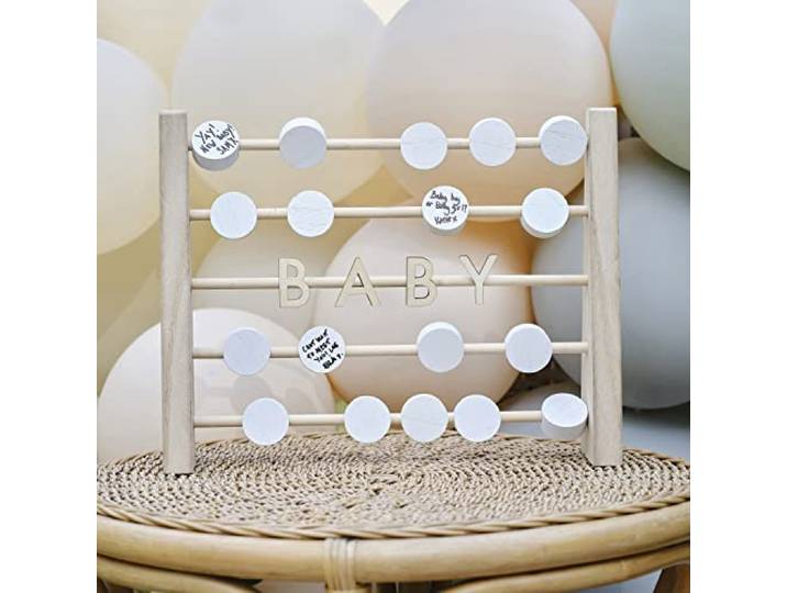 Ginger Ray Houten Abacus Baby Shower Alternatief Gastenboek