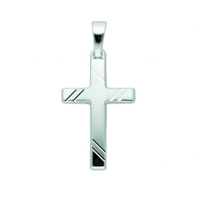 Kettenanhänger ADELIA´S "Damen & Herren 333 Weißgold Kreuz Anhänger", silber, Schmuckanhänger, Damen, Gold Weißgold 333, Gold, Weißgold 333, Kettenanhänger, Goldschmuck für Damen & Herren