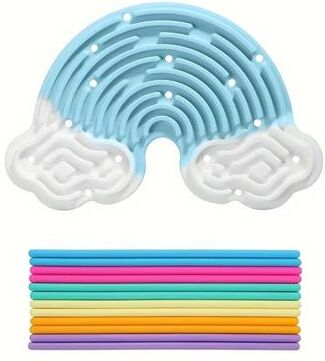 Uplift Treasures Silicone Sensory Decompression Board Toy blue And White