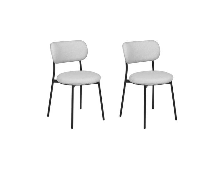 BELIANI Esszimmerstühle 2er Set Hellgrau mit Schwarzen Beinen Modernes Design für Esszimmer Essbereich Küche Wohnzimmer