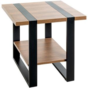 Haku-Möbel Beistelltisch 47177, Saragossa 4, eiche / schwarz, quadratisch, 45 x 45 cm (B/H), aus Holz / Metall