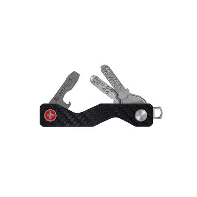 Schlüsselanhänger KEYCABINS "Carbon S3", Damen, schwarz, Carbon, Basic, Schlüsselanhänger Schlüsselanhänger, SWISS Made