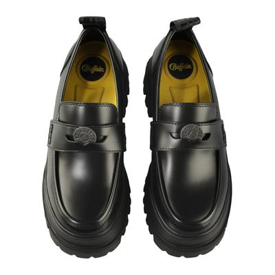Trainingsschuh BUFFALO "Buffalo ASPHA LOAFER COIN", Damen, Gr. 40, schwarz, Polyurethan, unifarben, Schuhe