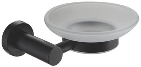 Showerdrape Modernity Black Stainless Steel Wall Mounted Frosted Glass Soap Dish