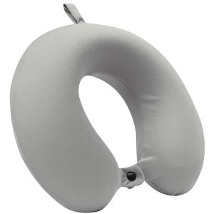Böttcher-AG Nackenkissen Best Comfy, aus Memory-Schaum, grau, verschließbar mit einem Knopf, U-Form