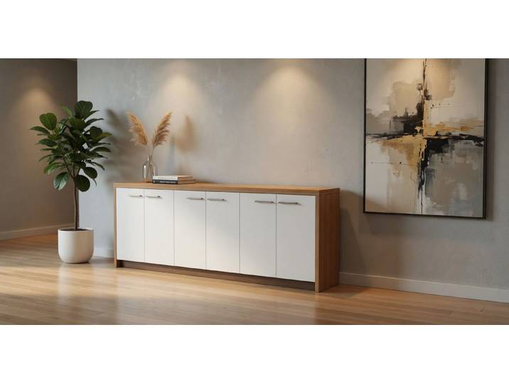 Xlmoebel Konsolentisch Stilvolle weiße Konsole aus Holz für Büro und Wohnräume, Made in Europa