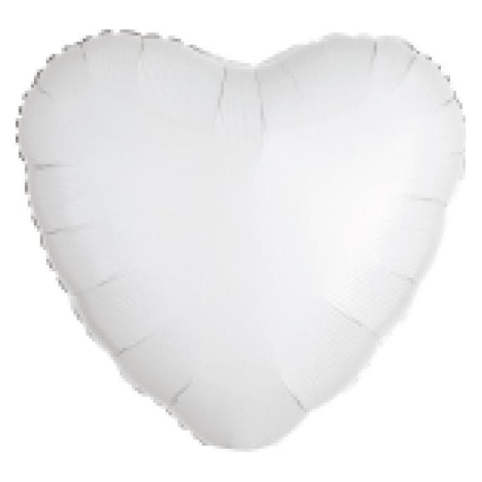 Amscan Folienballon Herz Weiss metallisch glänzend (5x) (9914090)