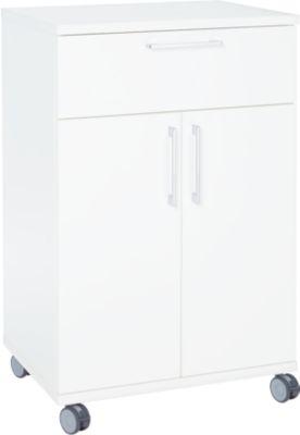 Mobiler Catering-Schrank mit Flügeltüren, B 650 x T 480 x H 1000 mm, weiß