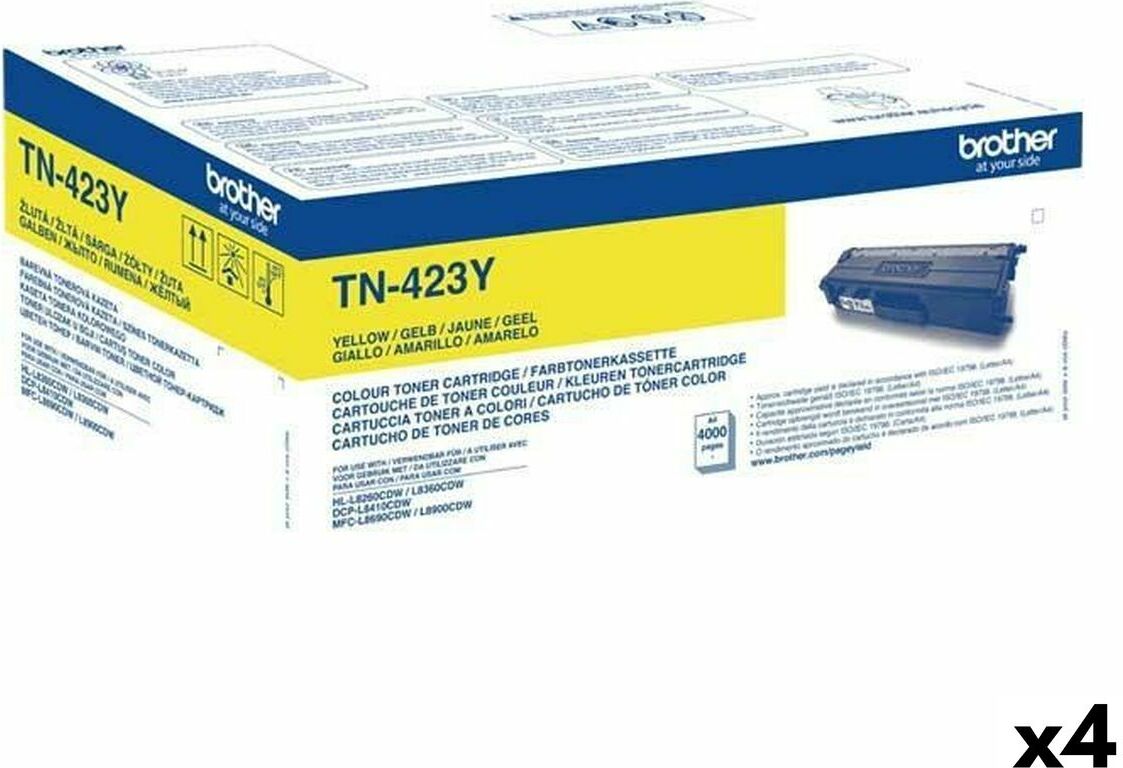 Original Toner Brother HLL8260CDW HLL8360CDW HLL9310CDW TN423Y Gelb (4 Stück)