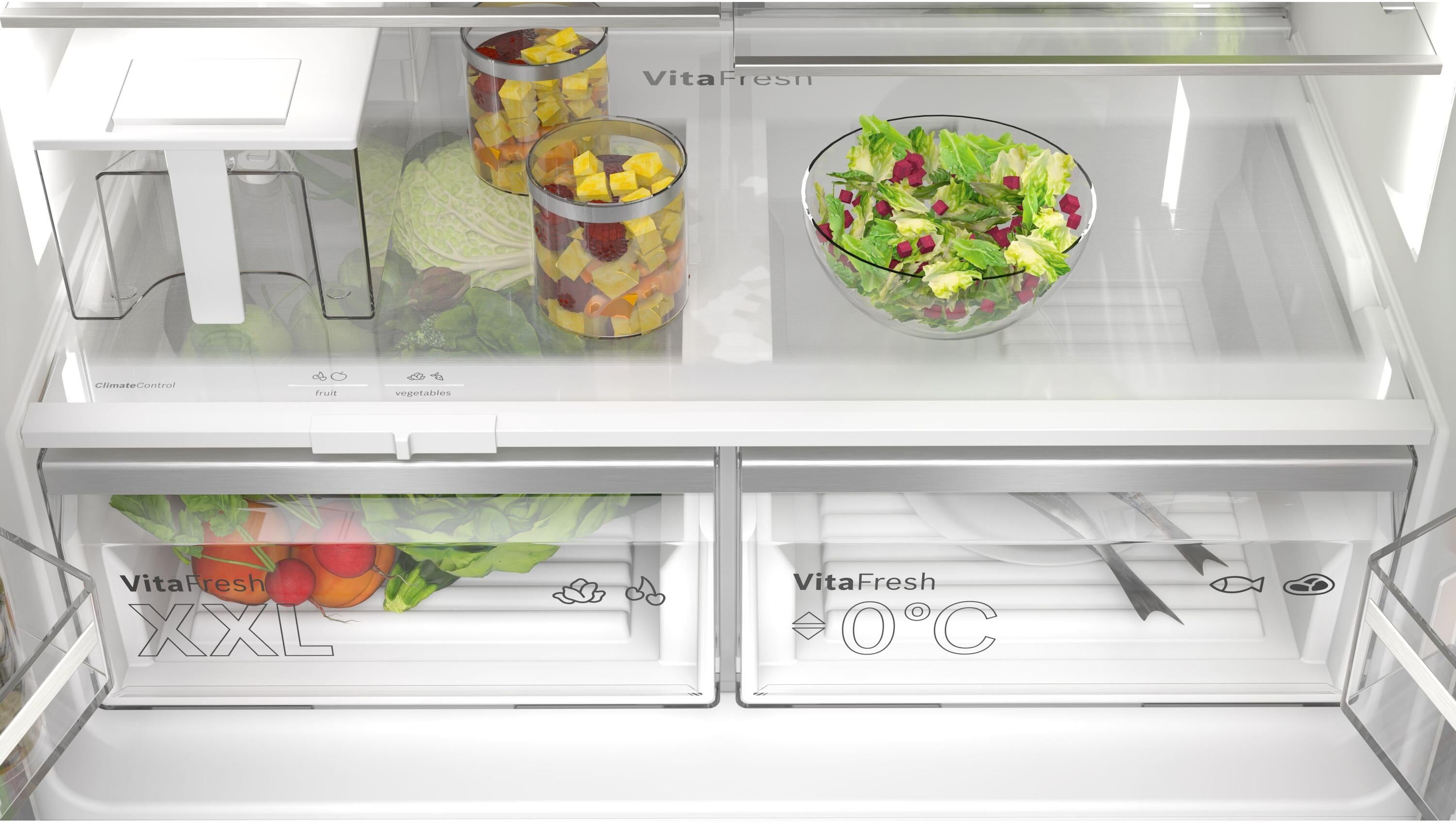Bosch Side-by-Side "KFI96APEA", Energieeffizienz: E, silber (silberfarben), B:90,5cm H:183cm T:73,1cm, Kühlschränke, Side-by-Side silberfarben Einheitsgröße