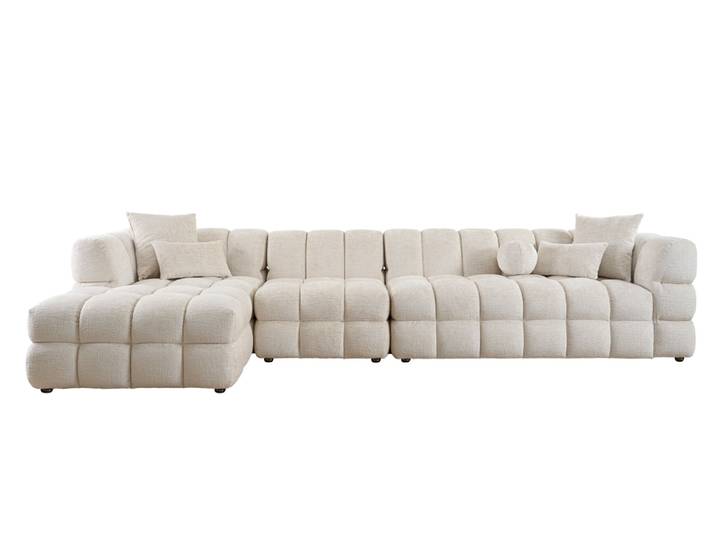 Berlin Extra Großes Linksseitige Ecksofa Helles Taupe - Chenille