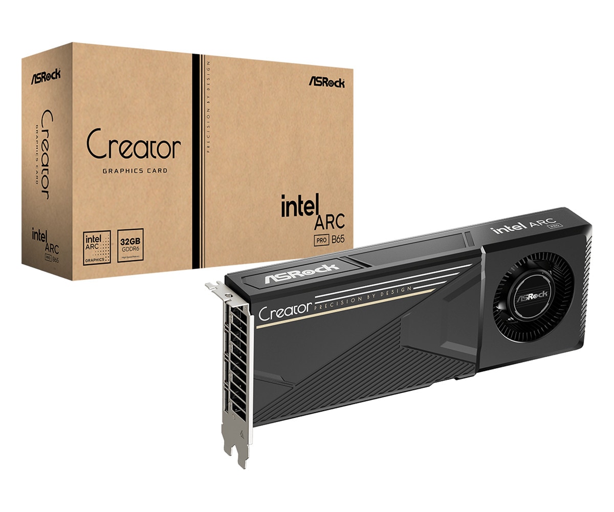 ASROCK Intel Arc Pro B65 Creator Grafikkarte 32GB GDDR6 4x DP 90-GA6MZZ-00UANF