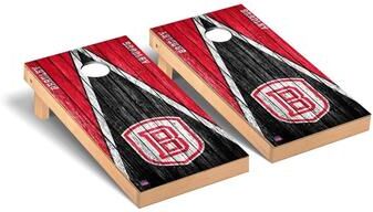 Skip's Garage Bradley Braves Triangle Cornhole Board Set