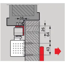 Dormakaba, Türöffner + Türschliesser, Sturzfutterwinkel zu G-EMF (Balkontür, Eingangstür, Holztür, Zimmertür, Indoor)