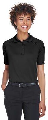 Harriton M211W Women's Advantage Tactical Polo Shirt in Black size Large   Polyester