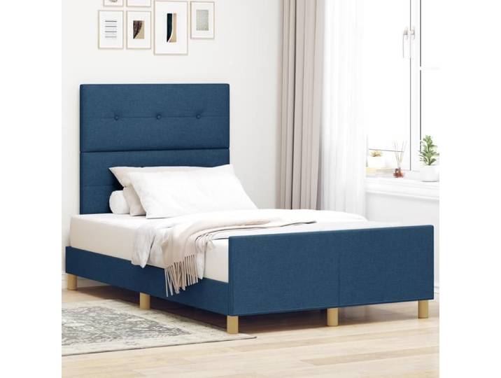 Lit single/Lit simple - GKK - Structure de lit - Bleu 120x200 cm Tissu @11775@