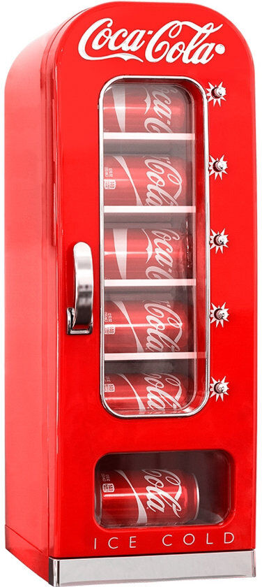 Symple Stuff Coca-Cola Vahig Mini Fridge 10 Can Retro Vending Machine Style Beverage Cooler Red 18L