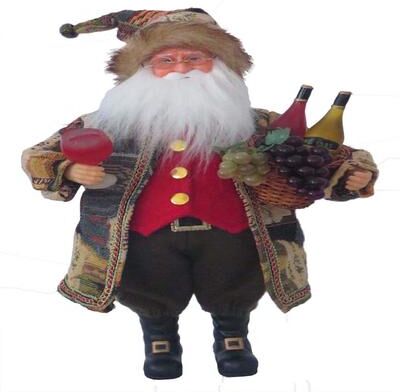 Santa's Workshop "15"" Wine Tasting Claus - Red"