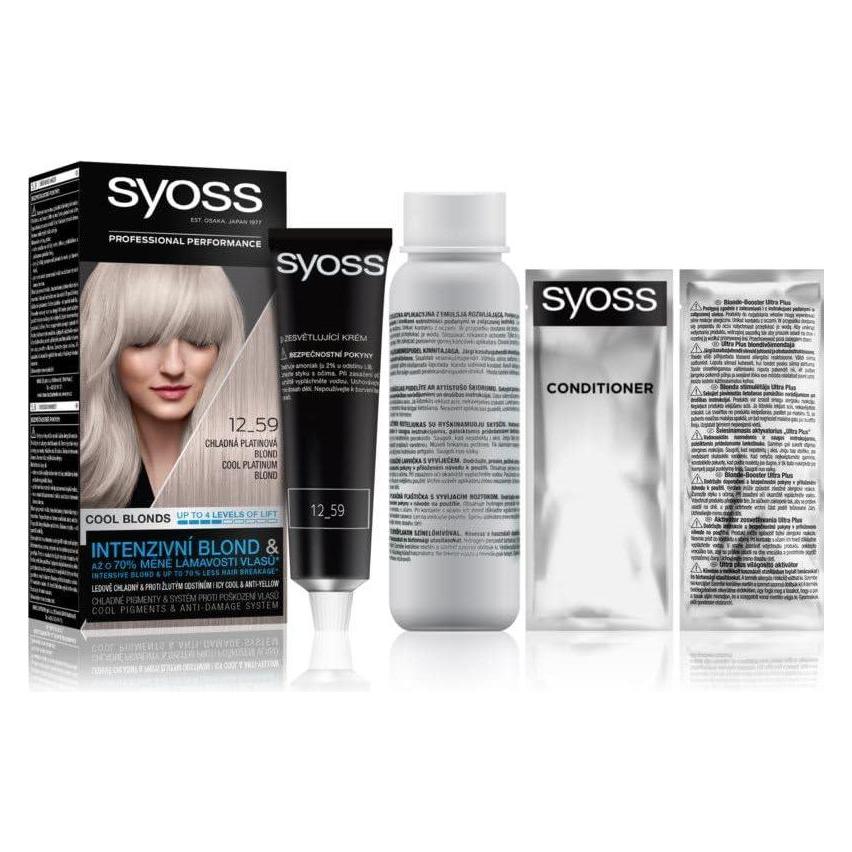 Syoss Permanent Coloration Hair Dye Permanently Coloring 12-59 Cool Platinumond (Kühles Platinblond) (68210521)